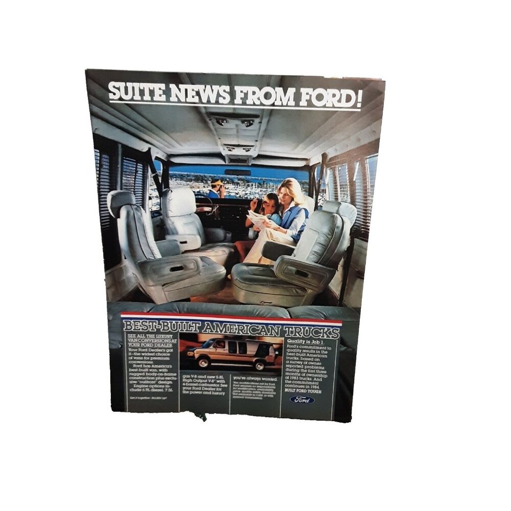 1984 Ford Vans All New Luxury Van Original Print Ad vintage